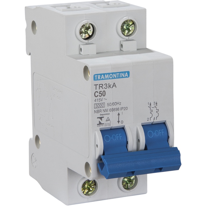 DISJUNTOR BIPOLAR DIN 2X50A TRAMONTINA em Oferta na Shopee