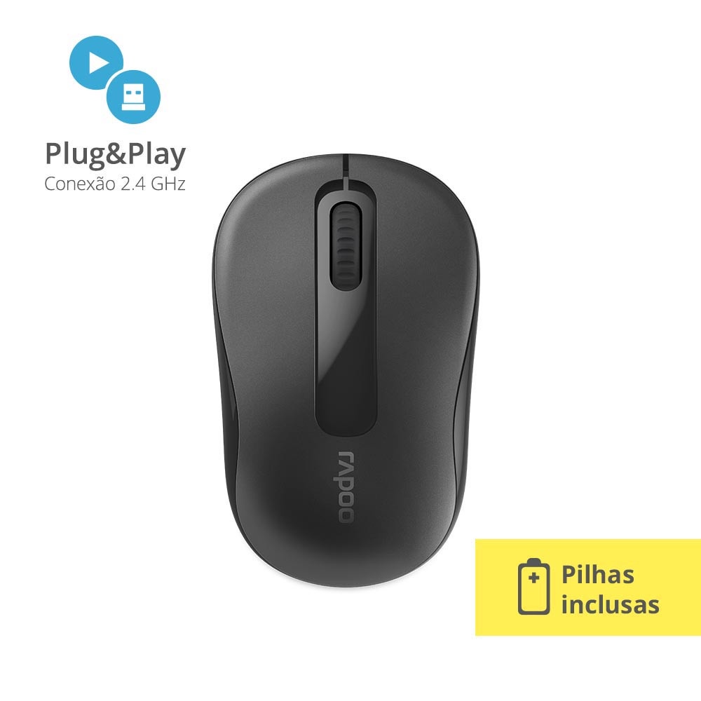 Mouse M10 com 5 Anos de Garantia 2.4 ghz Pilha Inclusa Rapoo RA007