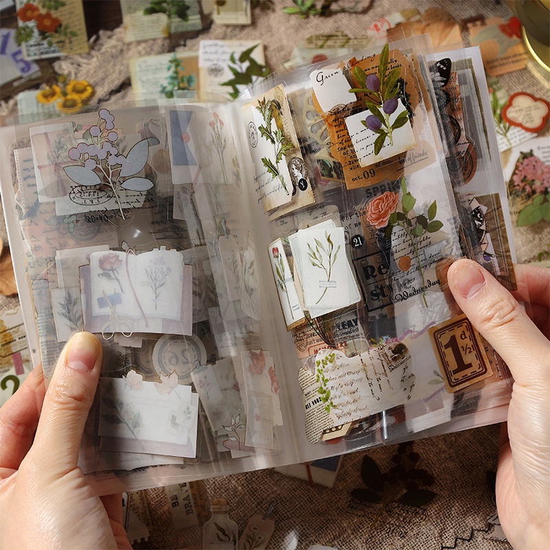 20PCS/set Vintage Junk journal Collage PET sticker book [Fu Yun Kan Ren Jian Series] diy scrapbook stickers Journaling decorative stationery