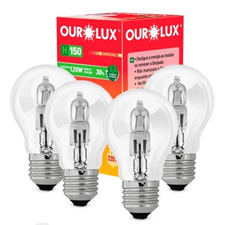 Kit 4 Lampadas Eco Halogena Clara H150 120W 220V E27