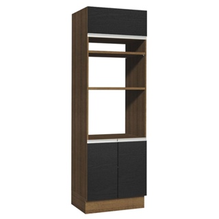 Torre Quente Armário de Cozinha 70 cm 3 Portas Rustic/Preto Glamy Madesa em Oferta na Shopee