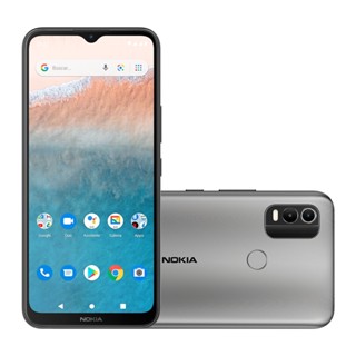Smartphone Nokia C21 Plus 4G 128GB 2GB RAM Tela 6,5 HD Câmera Dupla 13MP Android 11 Cinza - NK098