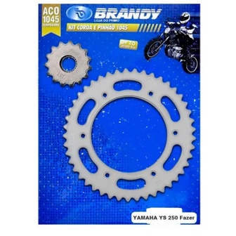 Kit Coroa E Pinhão Yamaha Ys 250 Fazer Marca Brandy  * Coroa 45 Dentes   * Pinhão 15 Dentes