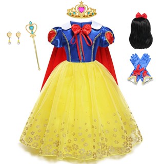 E57 Traje Clássico Da Princesa Branca De Neve Para Crianças Halloween Cosplay Disfarce Vestidos De Festa Meninas