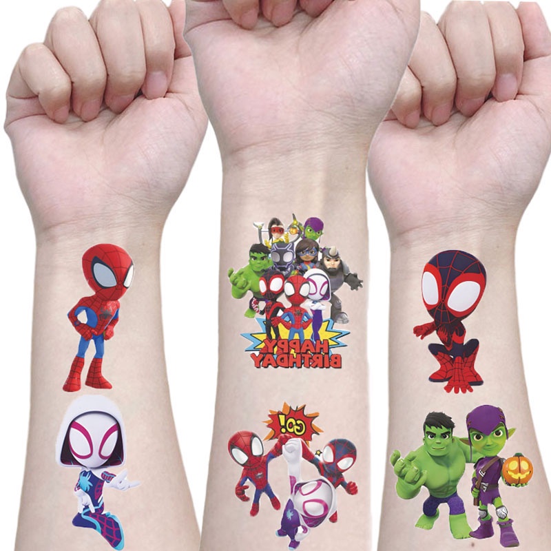 Spidey E Seu Amigos Incríveis Adesivo De Tatuagem Temporária À Prova D'água Para Festa De Brinquedo Infantil Favorece em Oferta na Shopee