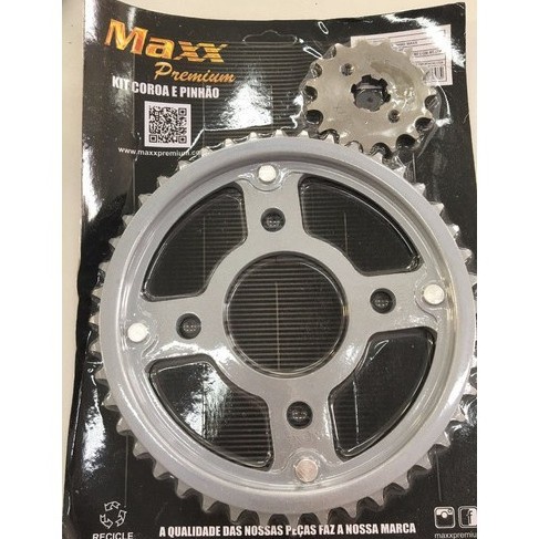 Kit Relação Coroa 44 + Pinhão 15 Titan 160 / fan 160 ( Substitui Titan 150 sport Titan 125 2009 em diante) em aço 1045 - maxxpremium 076573