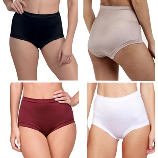 Kit 2 Calcinhas Cintura Alta Demillus Bourbon 26406 Laterais Largas Poliamida em Oferta na Shopee