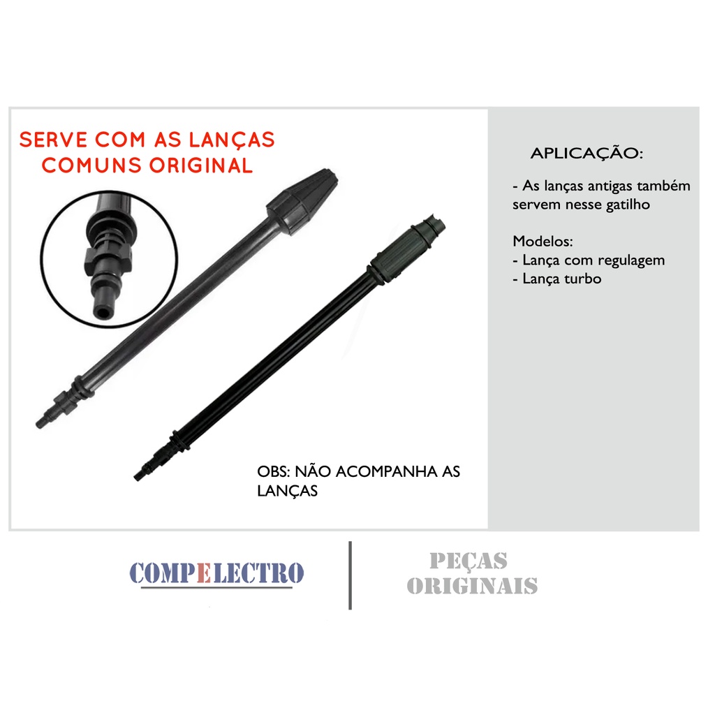 Detalhes do GATILHO PISTOLA ELECTROLUX MANGUEIRA 4M ORIGINAL POWERWASH EWS10 UWS10 EWS30 UWS31