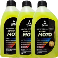 Kit Aditivo Fluido Radiador Para Moto Aditech Tirreno - 3 L
