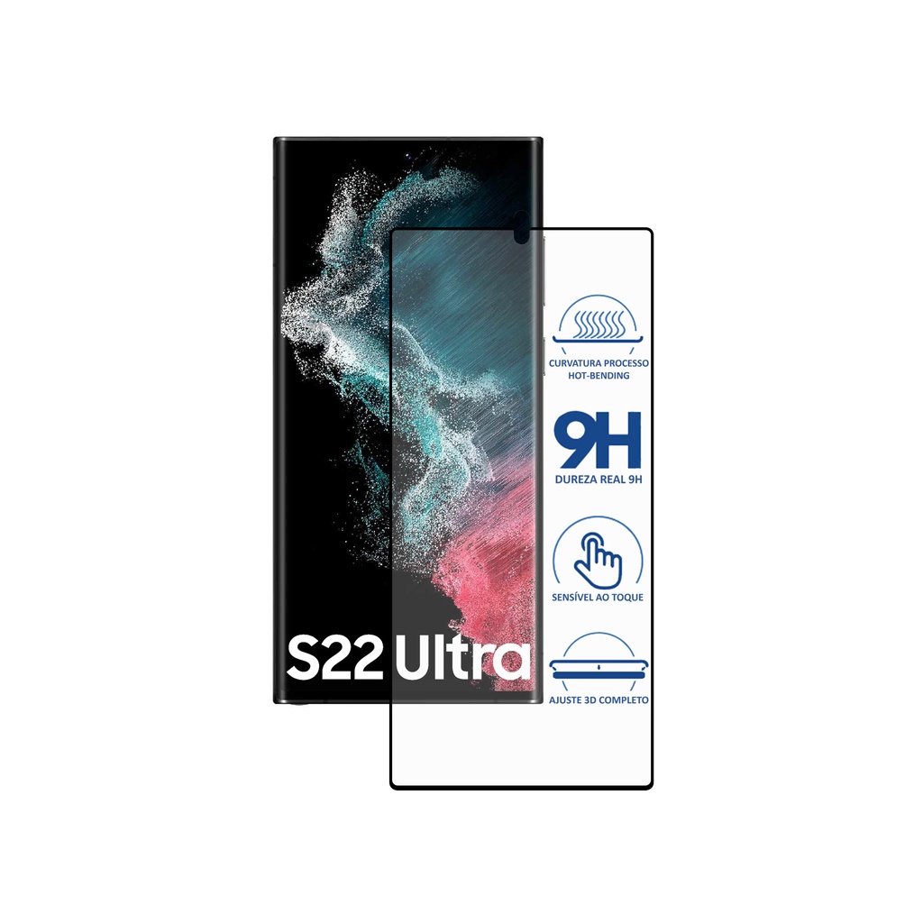 Película 3d Curva Premium 9h Compatível Galaxy S22 Ultra 6.8
