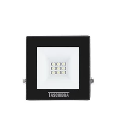 Refletor TR Iluminação LED Slim 10w Preto IP65 - Taschibra 3000K