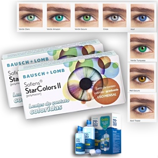 Lente De Contato Colorida Star Colors 2 - COM GRAU - MIOPIA + KIT RENU FESH 475ML em Oferta na Shopee