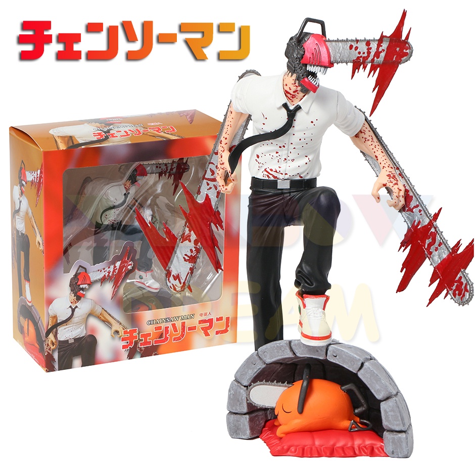 Anime motosserra homem figura de ação suporte modelo denji pochita makima  feixe de energia anjo acrílico sinal de pé brinquedos fãs presentes