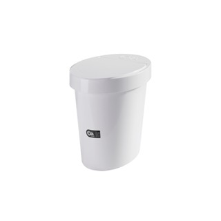 Lixeira Oval Coza Glass 5 Litros Branco