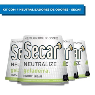 Kit Com 4 Neutralizadores De Odores Secar Geladeira 30g Carvão Ativo Desodorizador Tira Absorve Elimina Cheiro Ruim
