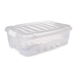 Caixa Organizadora com Tampa Plástico Incolor Plasútil 26 L