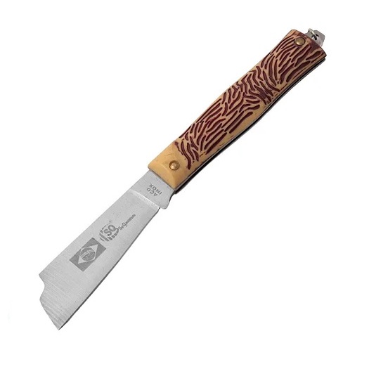 Canivete Rustico Aco Inox Sem Ponta SQ2862 Com Bainha