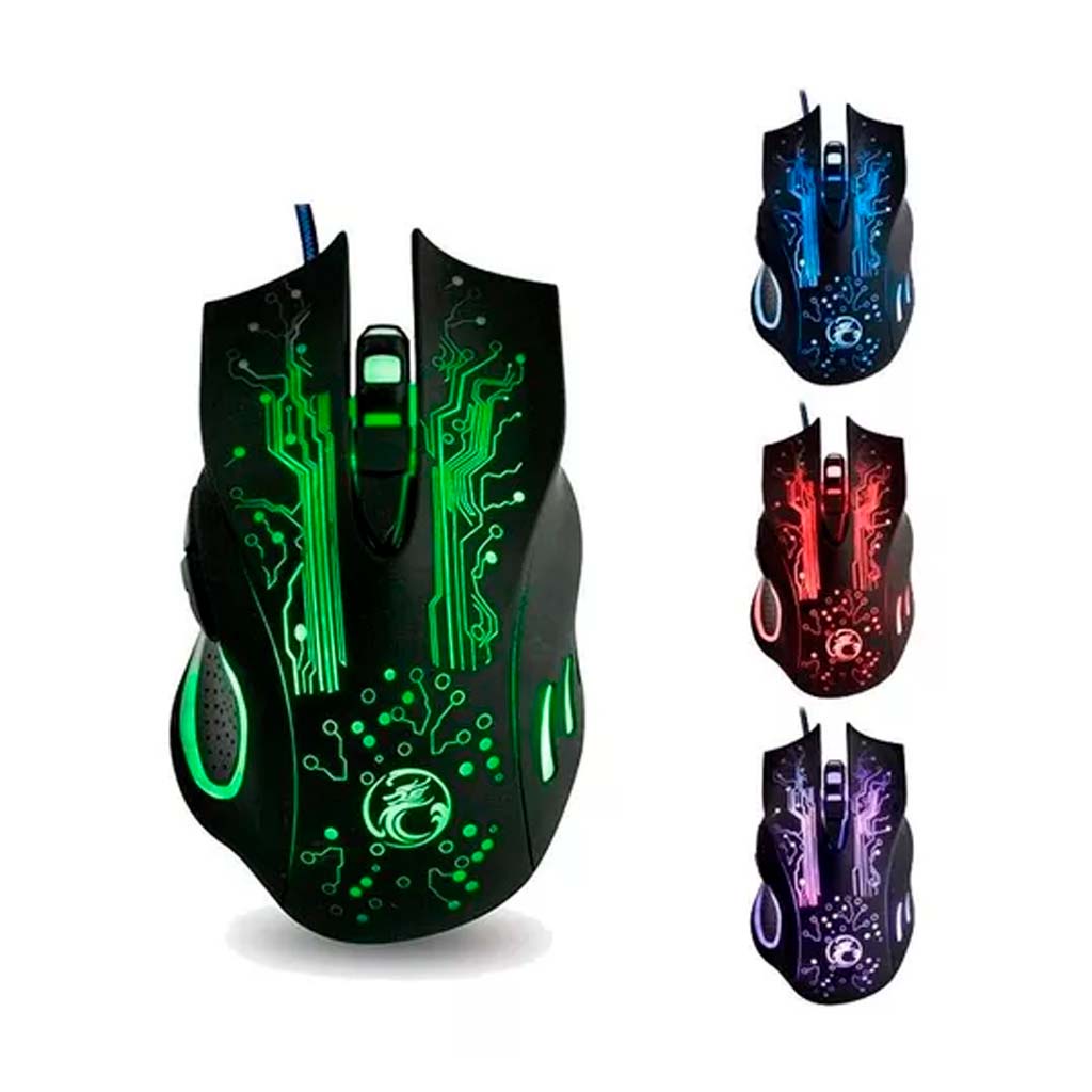 Mouse Gamer RGB Usb 2400 Dpi Óptico Alta Precisão 6 Botões