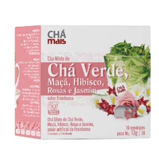 Chá Misto de Chá Verde, Maçã, Hibisco, Rosas e Jasmim 10 sachês - Chá mais
