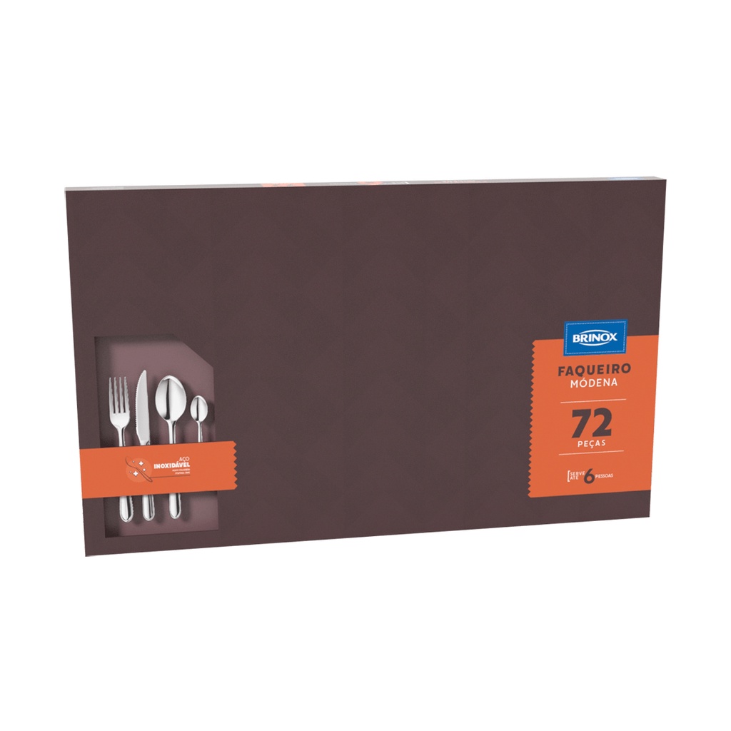Faqueiro Brinox Módena 72 Peças Aço Inox - Home & Living