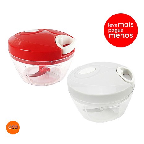 Kit Conjunto 2 Processadores Manual De Alimentos. Triturador, Picador, Cortador De Temperos Com 3 Lâminas