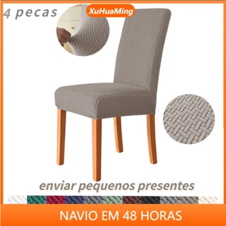 Kit 4 Capas De Cadeira Para Sala De Jantar , Capa Flexível , Protetor Removível Lavável em Oferta na Shopee