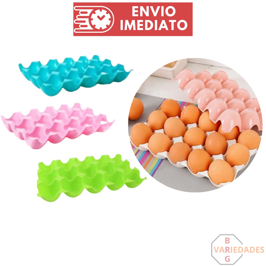 Kit 4 Bandeja Porta Ovos com 15 Divisórias Organizador de Ovos Organizador Geladeira 4 Peças