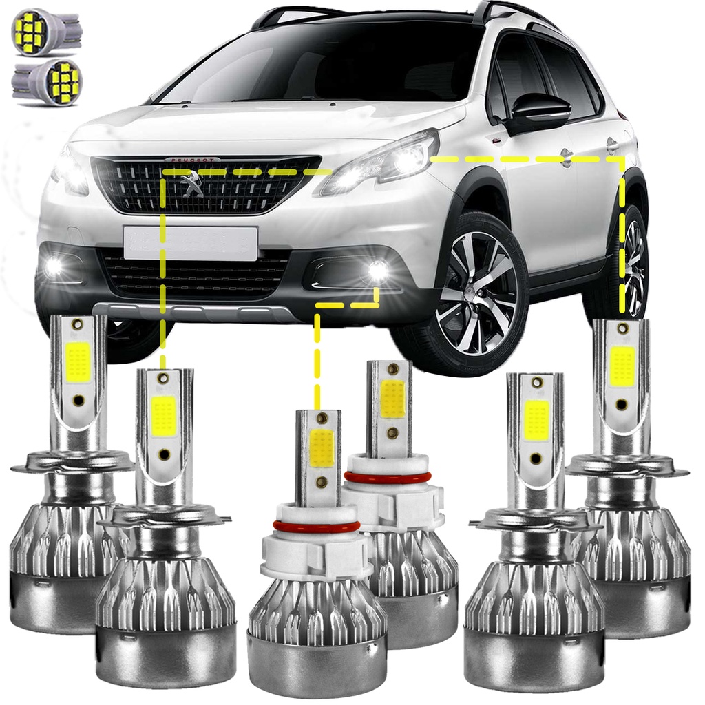 Kit Ultra LED Peugeot 2008 2017/2022 20000 Lúmens 6500K