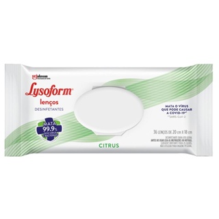 Lenço Umedecido Lysoform Desinfetante Citrus com 36 unidades em Oferta na Shopee