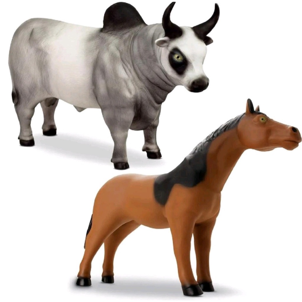 kit Cavalo + Touro Animais da Fazenda Brinquedos - Bee Toys em Oferta na Shopee