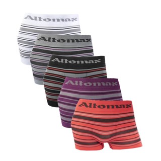 Kit 5 Cuecas Boxer Microfibra Listrada Sem Costura Altomax