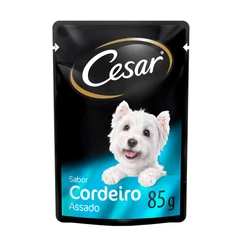 Ração Úmida Cesar Sachê Cães Adultos Cordeiro Assado ao Molho 85g