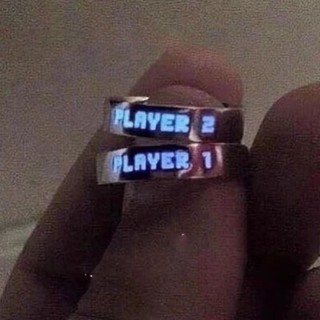 Pacote De 2/Jogos De Amor PLAYER Anéis De Casal Luminoso Sempre Joias Anel Dia Dos Namorados Presente