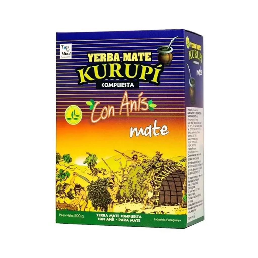 Erva Mate Kurupi Para Tereré Com Anís Caixa 500g