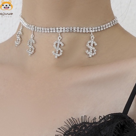 Colar Pingente Em Dólar Com Rhinestone Para Moda E Popular US $ Criativo Nova Personalidade Tiros De Rua Simples