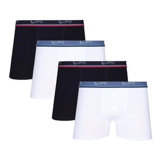 Kit 4 Cuecas Box Lupo Algodão Preto e Branco - 523 em Oferta na Shopee