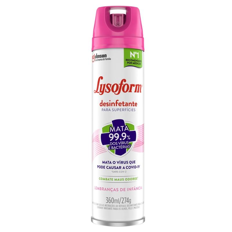 Desinfetante Lysoform Uso Geral Lembrança de Infância Aerossol 360ml em Oferta na Shopee