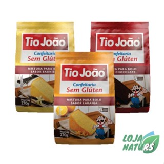 Mistura para Bolo Sem Glúten Sem Lactose 270g - Tio João