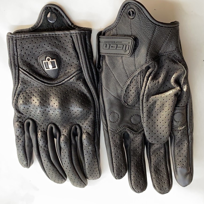 ICON Retro Luvas De Motocicleta De Couro Real Motocross Unisex Motociclismo Quentes Alpinestars