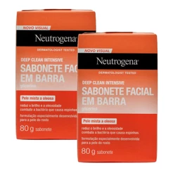 Kit com 2 Sabonetes Facial Neutrogena Deep Clean 80g