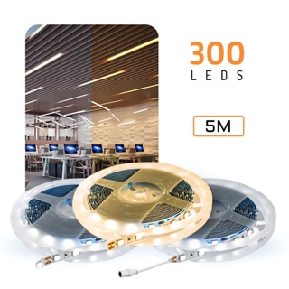 Fita Led 5050 5 Metros 12V Branco Frio e IP20  Quente 3200 6500k Perfil Led em Oferta na Shopee