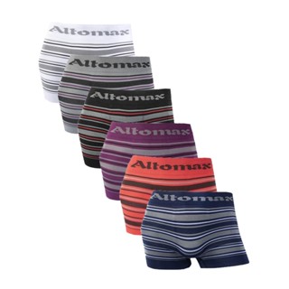 Kit 6 Cuecas Boxer Microfibra Listrada Sem Costura Altomax