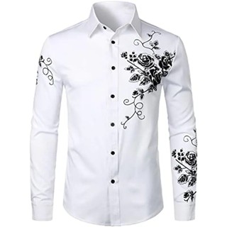Outono Fashion Luxuoso Social Dos Homens Camisas Lapela Botão-Up Casuais Estampa De Pontos Blusas De Manga Longa Masculinas