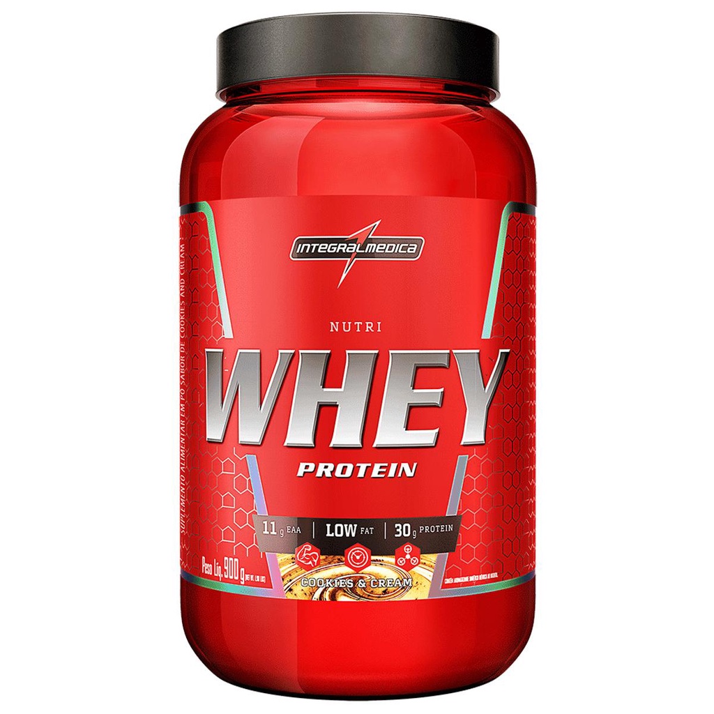 Suplemento em Pó Nutri whey Protein Para Ganho de Peso Cookie 900g Pote - Integralmedica