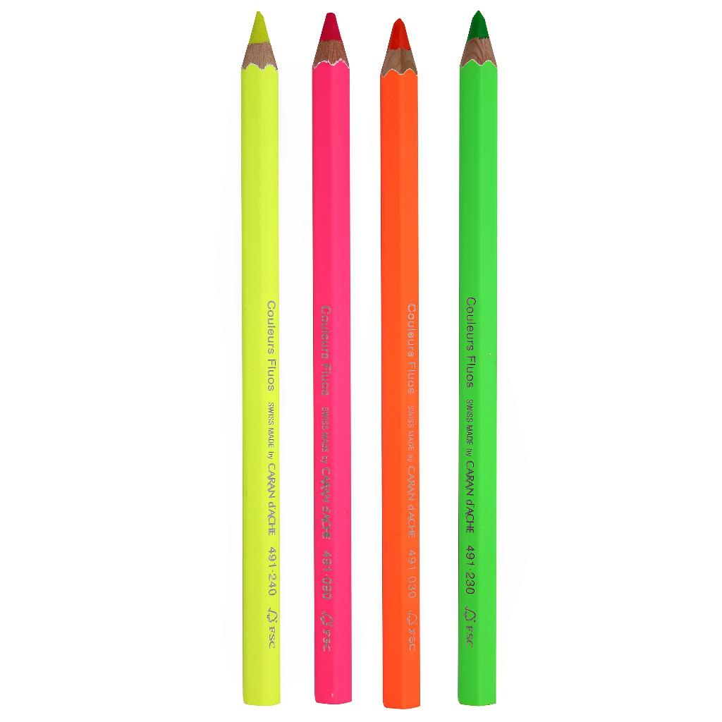 Kit Com 5 Lapis Jumbo Neon Caran D Ache