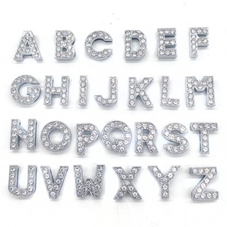 1PCS Crystal Gemstone Alphabet/Jibbitz Shoe Charms Sandal Kids Wristband Acessórios De Moda Unisexo Festa De Aniversário Presentes