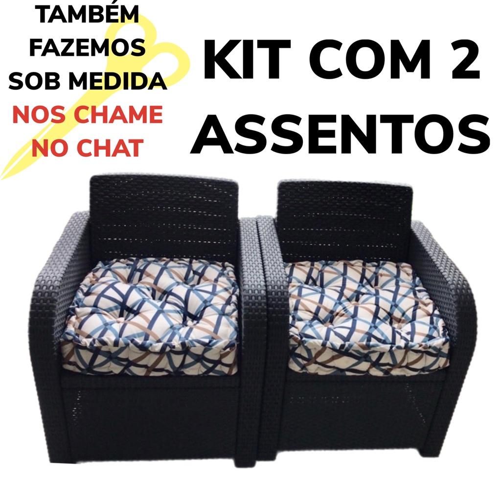 CONJUNTO 2 ALMOFADAS 25X25 X 10 CM FUTÓN TURCA CHEIA SUEDE  ASSENTO