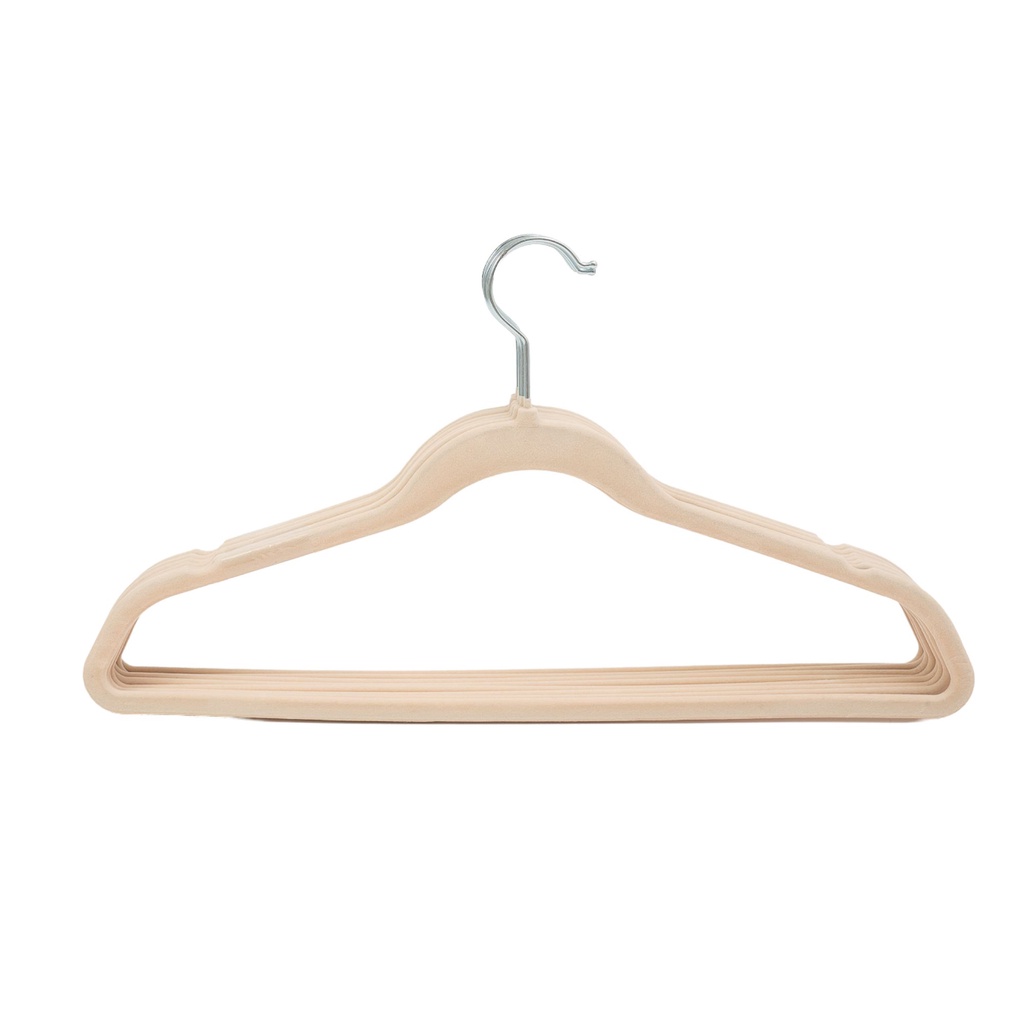 Conjunto de cabides de veludo bege 8pcs - Oikos