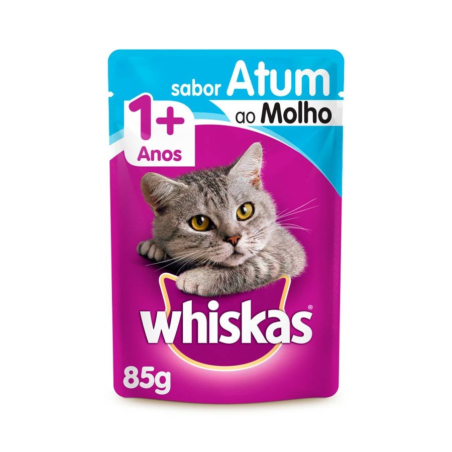 Ração Úmida Whiskas Sachê para Gatos Adultos Sabor Atum - 85g