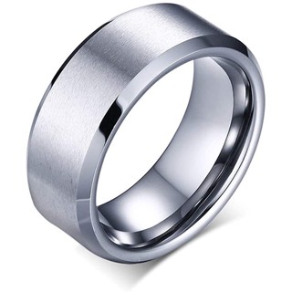 Anéis Alianças Namoro aço Inox Escovado Chanfrado 6mm